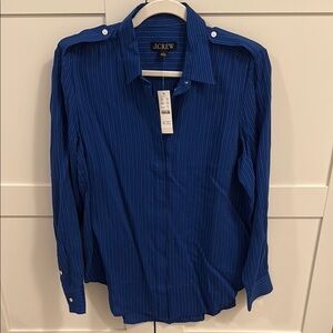 J. Crew Blue and Silver Blouse